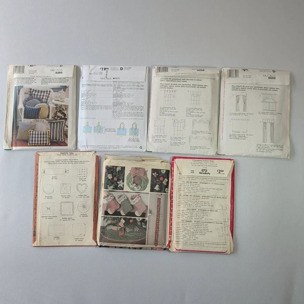 Lot of 36 Sewing Patterns Uncut Home Decor Crafts Holiday